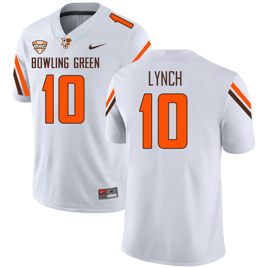 Bowling Green Falcons #10 Justin Lynch College Football Jerseys Stitched Sale-White